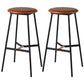 Modern Style Round Bar-stool Metal Counter Bar Stool for Restaurant Brown 2 Piece Set Bar Stool(30"H) Clearhalo 'Bar Furniture' 'Bar Stools' 'bar_stools' 'furn' 'furn_bar_stools' 'Furniture' 'furniture_bar_stools' 'Kitchen & Dining Furniture' 5042238