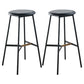 Modern Style Round Bar-stool Metal Counter Bar Stool for Restaurant Black-Gray 2 Piece Set Bar Stool(30"H) Clearhalo 'Bar Furniture' 'Bar Stools' 'bar_stools' 'furn' 'furn_bar_stools' 'Furniture' 'furniture_bar_stools' 'Kitchen & Dining Furniture' 5042242