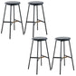 Modern Style Round Bar-stool Metal Counter Bar Stool for Restaurant Black-Gray 4 Piece Set Bar Stool(30"H) Clearhalo 'Bar Furniture' 'Bar Stools' 'bar_stools' 'furn' 'furn_bar_stools' 'Furniture' 'furniture_bar_stools' 'Kitchen & Dining Furniture' 5042243