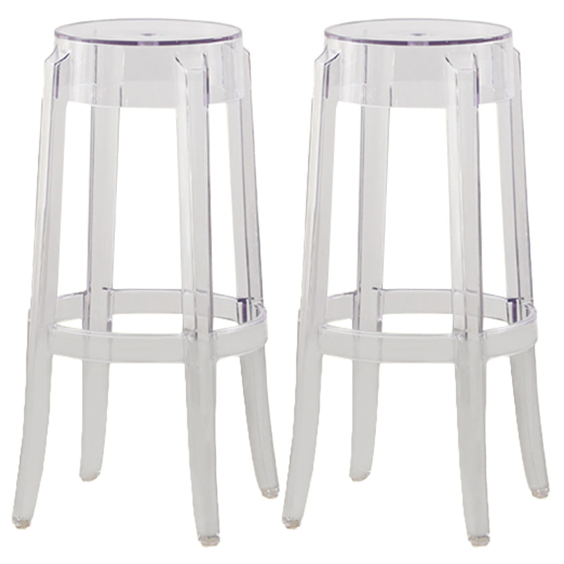 Nordic Style Bar-stool Round Counter Bar Stool with Plastic Legs for Home 2 Piece Set Bar Stool(30"H) Clearhalo 'Bar Furniture' 'Bar Stools' 'bar_stools' 'furn' 'furn_bar_stools' 'Furniture' 'furniture_bar_stools' 'Kitchen & Dining Furniture' 5042286