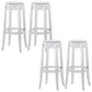Nordic Style Bar-stool Round Counter Bar Stool with Plastic Legs for Home 4 Piece Set Bar Stool(30"H) Clearhalo 'Bar Furniture' 'Bar Stools' 'bar_stools' 'furn' 'furn_bar_stools' 'Furniture' 'furniture_bar_stools' 'Kitchen & Dining Furniture' 5042287