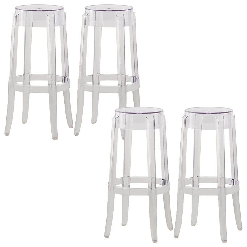 Nordic Style Bar-stool Round Counter Bar Stool with Plastic Legs for Home 4 Piece Set Bar Stool(30"H) Clearhalo 'Bar Furniture' 'Bar Stools' 'bar_stools' 'furn' 'furn_bar_stools' 'Furniture' 'furniture_bar_stools' 'Kitchen & Dining Furniture' 5042287