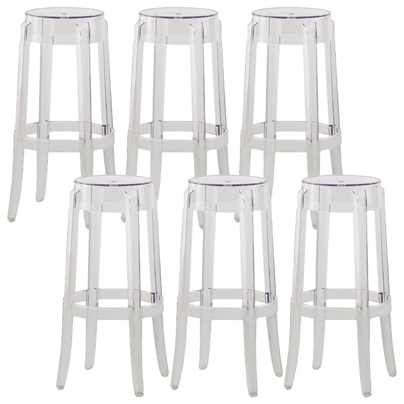 Nordic Style Bar-stool Round Counter Bar Stool with Plastic Legs for Home 6 Piece Set Bar Stool(30"H) Clearhalo 'Bar Furniture' 'Bar Stools' 'bar_stools' 'furn' 'furn_bar_stools' 'Furniture' 'furniture_bar_stools' 'Kitchen & Dining Furniture' 5042289