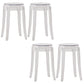 Nordic Style Bar-stool Round Counter Bar Stool with Plastic Legs for Home 4 Piece Set Short Stool(18"H) Clearhalo 'Bar Furniture' 'Bar Stools' 'bar_stools' 'furn' 'furn_bar_stools' 'Furniture' 'furniture_bar_stools' 'Kitchen & Dining Furniture' 5042295
