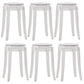 Nordic Style Bar-stool Round Counter Bar Stool with Plastic Legs for Home 6 Piece Set Short Stool(18"H) Clearhalo 'Bar Furniture' 'Bar Stools' 'bar_stools' 'furn' 'furn_bar_stools' 'Furniture' 'furniture_bar_stools' 'Kitchen & Dining Furniture' 5042297
