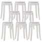 Nordic Style Bar-stool Round Counter Bar Stool with Plastic Legs for Home 8 Piece Set Short Stool(18"H) Clearhalo 'Bar Furniture' 'Bar Stools' 'bar_stools' 'furn' 'furn_bar_stools' 'Furniture' 'furniture_bar_stools' 'Kitchen & Dining Furniture' 5042299