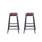 Industrial Armless Counter Stool Iron Cafe Bar Stool with Leather Cushion Backless 2 Piece Set Counter Stool(26"H) Clearhalo 'Bar Furniture' 'Bar Stools' 'bar_stools' 'furn' 'furn_bar_stools' 'Furniture' 'furniture_bar_stools' 'Kitchen & Dining Furniture' 5042369
