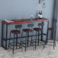 Industrial Armless Counter Stool Iron Cafe Bar Stool with Leather Cushion Clearhalo 'Bar Furniture' 'Bar Stools' 'bar_stools' 'furn' 'furn_bar_stools' 'Furniture' 'furniture_bar_stools' 'Kitchen & Dining Furniture' 5042373