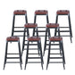 Industrial Armless Counter Stool Iron Cafe Bar Stool with Leather Cushion Backless 8 Piece Set Counter Stool(26"H) Clearhalo 'Bar Furniture' 'Bar Stools' 'bar_stools' 'furn' 'furn_bar_stools' 'Furniture' 'furniture_bar_stools' 'Kitchen & Dining Furniture' 5042375