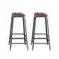 Industrial Armless Counter Stool Iron Cafe Bar Stool with Leather Cushion Backless 2 Piece Set Bar Stool(30"H) Clearhalo 'Bar Furniture' 'Bar Stools' 'bar_stools' 'furn' 'furn_bar_stools' 'Furniture' 'furniture_bar_stools' 'Kitchen & Dining Furniture' 5042376
