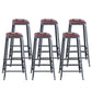 Industrial Armless Counter Stool Iron Cafe Bar Stool with Leather Cushion Backless 6 Piece Set Bar Stool(30"H) Clearhalo 'Bar Furniture' 'Bar Stools' 'bar_stools' 'furn' 'furn_bar_stools' 'Furniture' 'furniture_bar_stools' 'Kitchen & Dining Furniture' 5042380