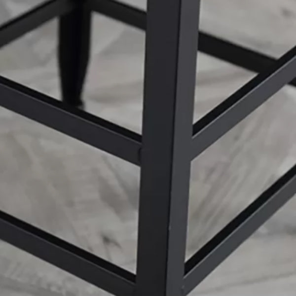 Industrial Armless Counter Stool Iron Cafe Bar Stool with Leather Cushion Clearhalo 'Bar Furniture' 'Bar Stools' 'bar_stools' 'furn' 'furn_bar_stools' 'Furniture' 'furniture_bar_stools' 'Kitchen & Dining Furniture' 5042381