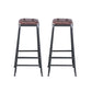 Industrial Armless Counter Stool Iron Cafe Bar Stool with Leather Cushion Backless 2 Piece Set Bar Stool(31"H) Clearhalo 'Bar Furniture' 'Bar Stools' 'bar_stools' 'furn' 'furn_bar_stools' 'Furniture' 'furniture_bar_stools' 'Kitchen & Dining Furniture' 5042384