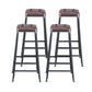 Industrial Armless Counter Stool Iron Cafe Bar Stool with Leather Cushion Backless 4 Piece Set Bar Stool(31"H) Clearhalo 'Bar Furniture' 'Bar Stools' 'bar_stools' 'furn' 'furn_bar_stools' 'Furniture' 'furniture_bar_stools' 'Kitchen & Dining Furniture' 5042386