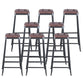 Industrial Armless Counter Stool Iron Cafe Bar Stool with Leather Cushion Backless 8 Piece Set Bar Stool(31"H) Clearhalo 'Bar Furniture' 'Bar Stools' 'bar_stools' 'furn' 'furn_bar_stools' 'Furniture' 'furniture_bar_stools' 'Kitchen & Dining Furniture' 5042390
