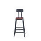 Industrial Armless Counter Stool Iron Cafe Bar Stool with Leather Cushion Clearhalo 'Bar Furniture' 'Bar Stools' 'bar_stools' 'furn' 'furn_bar_stools' 'Furniture' 'furniture_bar_stools' 'Kitchen & Dining Furniture' 5042393