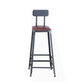 Industrial Armless Counter Stool Iron Cafe Bar Stool with Leather Cushion Clearhalo 'Bar Furniture' 'Bar Stools' 'bar_stools' 'furn' 'furn_bar_stools' 'Furniture' 'furniture_bar_stools' 'Kitchen & Dining Furniture' 5042394
