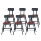 Industrial Armless Counter Stool Iron Cafe Bar Stool with Leather Cushion With Back 6 Piece Set Short Stool(18"H) Clearhalo 'Bar Furniture' 'Bar Stools' 'bar_stools' 'furn' 'furn_bar_stools' 'Furniture' 'furniture_bar_stools' 'Kitchen & Dining Furniture' 5042397
