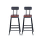 Industrial Armless Counter Stool Iron Cafe Bar Stool with Leather Cushion With Back 2 Piece Set Counter Stool(26"H) Clearhalo 'Bar Furniture' 'Bar Stools' 'bar_stools' 'furn' 'furn_bar_stools' 'Furniture' 'furniture_bar_stools' 'Kitchen & Dining Furniture' 5042399