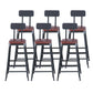 Industrial Armless Counter Stool Iron Cafe Bar Stool with Leather Cushion With Back 6 Piece Set Counter Stool(26"H) Clearhalo 'Bar Furniture' 'Bar Stools' 'bar_stools' 'furn' 'furn_bar_stools' 'Furniture' 'furniture_bar_stools' 'Kitchen & Dining Furniture' 5042401