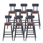 Industrial Armless Counter Stool Iron Cafe Bar Stool with Leather Cushion With Back 8 Piece Set Counter Stool(26"H) Clearhalo 'Bar Furniture' 'Bar Stools' 'bar_stools' 'furn' 'furn_bar_stools' 'Furniture' 'furniture_bar_stools' 'Kitchen & Dining Furniture' 5042402