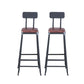 Industrial Armless Counter Stool Iron Cafe Bar Stool with Leather Cushion With Back 2 Piece Set Bar Stool(30"H) Clearhalo 'Bar Furniture' 'Bar Stools' 'bar_stools' 'furn' 'furn_bar_stools' 'Furniture' 'furniture_bar_stools' 'Kitchen & Dining Furniture' 5042403