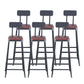 Industrial Armless Counter Stool Iron Cafe Bar Stool with Leather Cushion With Back 6 Piece Set Bar Stool(30"H) Clearhalo 'Bar Furniture' 'Bar Stools' 'bar_stools' 'furn' 'furn_bar_stools' 'Furniture' 'furniture_bar_stools' 'Kitchen & Dining Furniture' 5042405