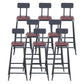 Industrial Armless Counter Stool Iron Cafe Bar Stool with Leather Cushion With Back 8 Piece Set Bar Stool(30"H) Clearhalo 'Bar Furniture' 'Bar Stools' 'bar_stools' 'furn' 'furn_bar_stools' 'Furniture' 'furniture_bar_stools' 'Kitchen & Dining Furniture' 5042406