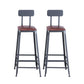 Industrial Armless Counter Stool Iron Cafe Bar Stool with Leather Cushion With Back 2 Piece Set Bar Stool(31"H) Clearhalo 'Bar Furniture' 'Bar Stools' 'bar_stools' 'furn' 'furn_bar_stools' 'Furniture' 'furniture_bar_stools' 'Kitchen & Dining Furniture' 5042407