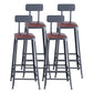 Industrial Armless Counter Stool Iron Cafe Bar Stool with Leather Cushion With Back 4 Piece Set Bar Stool(31"H) Clearhalo 'Bar Furniture' 'Bar Stools' 'bar_stools' 'furn' 'furn_bar_stools' 'Furniture' 'furniture_bar_stools' 'Kitchen & Dining Furniture' 5042408