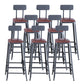 Industrial Armless Counter Stool Iron Cafe Bar Stool with Leather Cushion With Back 8 Piece Set Bar Stool(31"H) Clearhalo 'Bar Furniture' 'Bar Stools' 'bar_stools' 'furn' 'furn_bar_stools' 'Furniture' 'furniture_bar_stools' 'Kitchen & Dining Furniture' 5042410