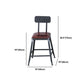 Industrial Armless Counter Stool Iron Cafe Bar Stool with Leather Cushion Clearhalo 'Bar Furniture' 'Bar Stools' 'bar_stools' 'furn' 'furn_bar_stools' 'Furniture' 'furniture_bar_stools' 'Kitchen & Dining Furniture' 5042411