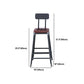 Industrial Armless Counter Stool Iron Cafe Bar Stool with Leather Cushion Clearhalo 'Bar Furniture' 'Bar Stools' 'bar_stools' 'furn' 'furn_bar_stools' 'Furniture' 'furniture_bar_stools' 'Kitchen & Dining Furniture' 5042412