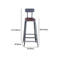 Industrial Armless Counter Stool Iron Cafe Bar Stool with Leather Cushion Clearhalo 'Bar Furniture' 'Bar Stools' 'bar_stools' 'furn' 'furn_bar_stools' 'Furniture' 'furniture_bar_stools' 'Kitchen & Dining Furniture' 5042414