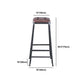 Industrial Armless Counter Stool Iron Cafe Bar Stool with Leather Cushion Clearhalo 'Bar Furniture' 'Bar Stools' 'bar_stools' 'furn' 'furn_bar_stools' 'Furniture' 'furniture_bar_stools' 'Kitchen & Dining Furniture' 5042415