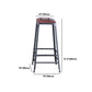 Industrial Armless Counter Stool Iron Cafe Bar Stool with Leather Cushion Clearhalo 'Bar Furniture' 'Bar Stools' 'bar_stools' 'furn' 'furn_bar_stools' 'Furniture' 'furniture_bar_stools' 'Kitchen & Dining Furniture' 5042417