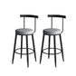 Industrial Style Bar-stool Metal Counter Bar Stool for Restaurant Grey 2 Piece Set Clearhalo 'Bar Furniture' 'Bar Stools' 'bar_stools' 'furn' 'furn_bar_stools' 'Furniture' 'furniture_bar_stools' 'Kitchen & Dining Furniture' 5042419