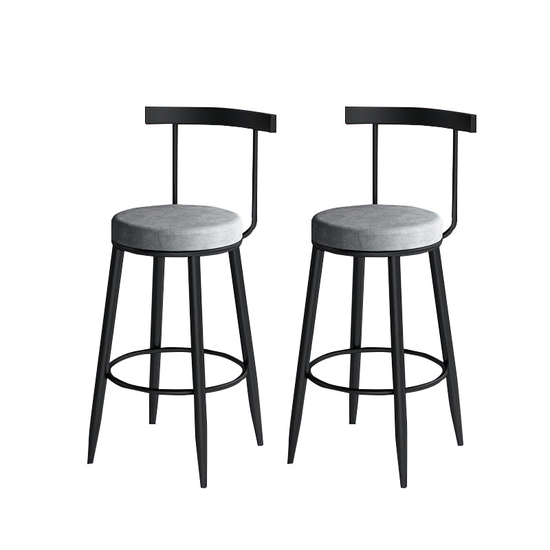 Industrial Style Bar-stool Metal Counter Bar Stool for Restaurant Grey 2 Piece Set Clearhalo 'Bar Furniture' 'Bar Stools' 'bar_stools' 'furn' 'furn_bar_stools' 'Furniture' 'furniture_bar_stools' 'Kitchen & Dining Furniture' 5042419