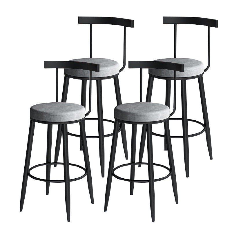 Industrial Style Bar-stool Metal Counter Bar Stool for Restaurant Grey 4 Piece Set Clearhalo 'Bar Furniture' 'Bar Stools' 'bar_stools' 'furn' 'furn_bar_stools' 'Furniture' 'furniture_bar_stools' 'Kitchen & Dining Furniture' 5042420