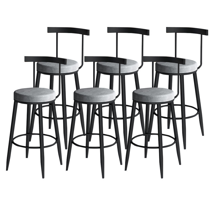 Industrial Style Bar-stool Metal Counter Bar Stool for Restaurant Grey 6 Piece Set Clearhalo 'Bar Furniture' 'Bar Stools' 'bar_stools' 'furn' 'furn_bar_stools' 'Furniture' 'furniture_bar_stools' 'Kitchen & Dining Furniture' 5042423