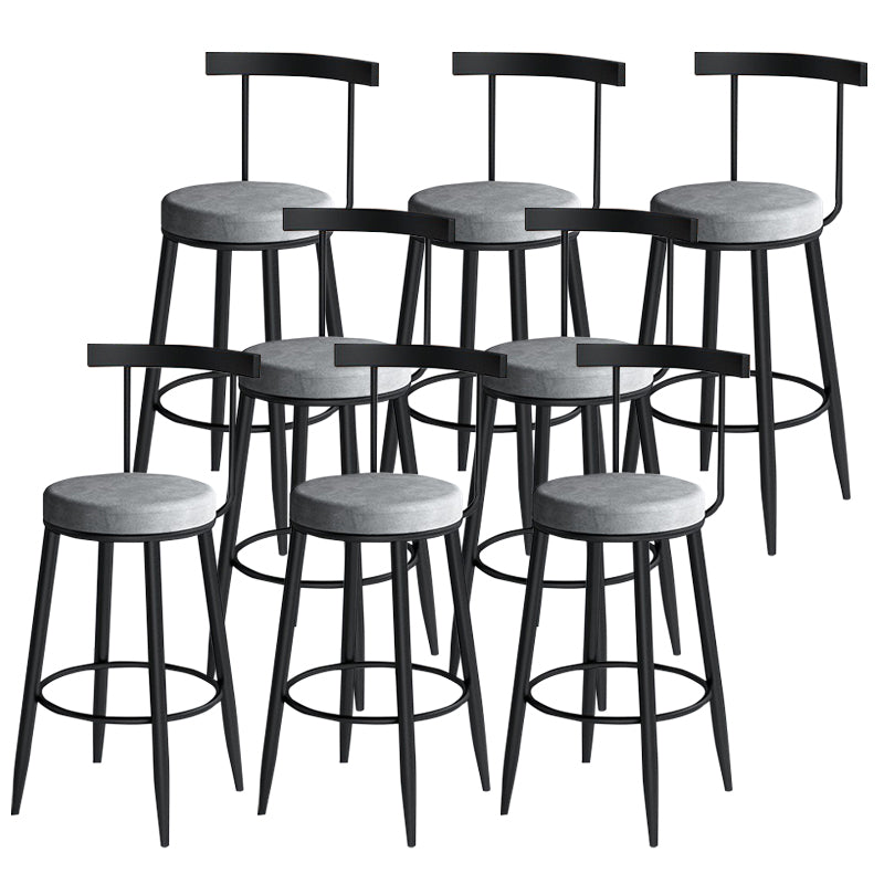Industrial Style Bar-stool Metal Counter Bar Stool for Restaurant Grey 8 Piece Set Clearhalo 'Bar Furniture' 'Bar Stools' 'bar_stools' 'furn' 'furn_bar_stools' 'Furniture' 'furniture_bar_stools' 'Kitchen & Dining Furniture' 5042425