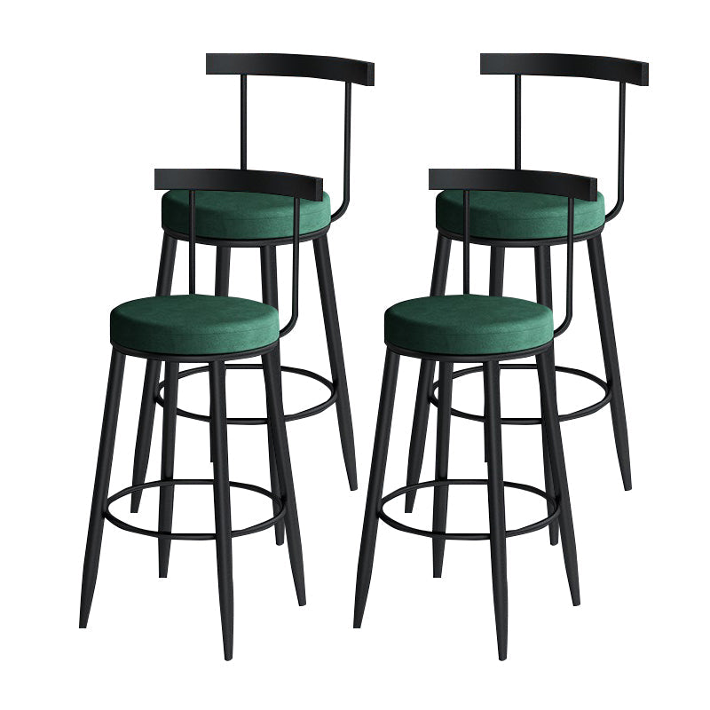 Industrial Style Bar-stool Metal Counter Bar Stool for Restaurant Green 4 Piece Set Clearhalo 'Bar Furniture' 'Bar Stools' 'bar_stools' 'furn' 'furn_bar_stools' 'Furniture' 'furniture_bar_stools' 'Kitchen & Dining Furniture' 5042429