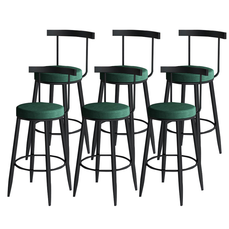 Industrial Style Bar-stool Metal Counter Bar Stool for Restaurant Green 6 Piece Set Clearhalo 'Bar Furniture' 'Bar Stools' 'bar_stools' 'furn' 'furn_bar_stools' 'Furniture' 'furniture_bar_stools' 'Kitchen & Dining Furniture' 5042430