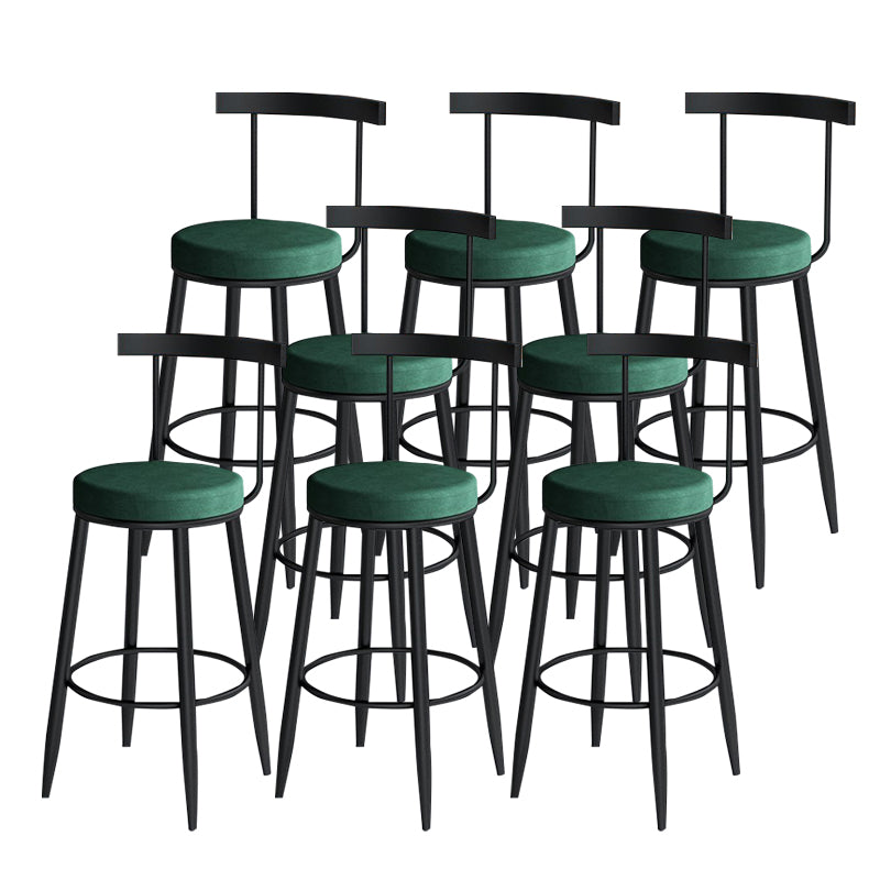 Industrial Style Bar-stool Metal Counter Bar Stool for Restaurant Green 8 Piece Set Clearhalo 'Bar Furniture' 'Bar Stools' 'bar_stools' 'furn' 'furn_bar_stools' 'Furniture' 'furniture_bar_stools' 'Kitchen & Dining Furniture' 5042432
