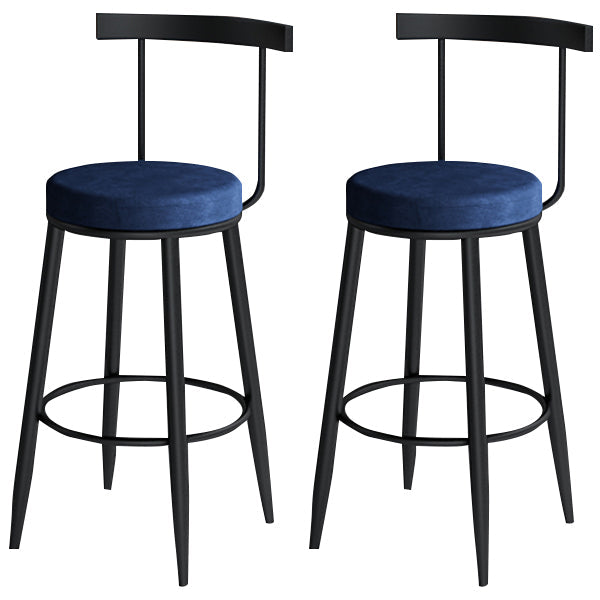 Industrial Style Bar-stool Metal Counter Bar Stool for Restaurant Blue 2 Piece Set Clearhalo 'Bar Furniture' 'Bar Stools' 'bar_stools' 'furn' 'furn_bar_stools' 'Furniture' 'furniture_bar_stools' 'Kitchen & Dining Furniture' 5042435
