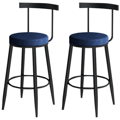 Industrial Style Bar-stool Metal Counter Bar Stool for Restaurant Blue 2 Piece Set Clearhalo 'Bar Furniture' 'Bar Stools' 'bar_stools' 'furn' 'furn_bar_stools' 'Furniture' 'furniture_bar_stools' 'Kitchen & Dining Furniture' 5042435