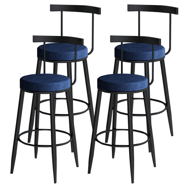 Industrial Style Bar-stool Metal Counter Bar Stool for Restaurant Blue 4 Piece Set Clearhalo 'Bar Furniture' 'Bar Stools' 'bar_stools' 'furn' 'furn_bar_stools' 'Furniture' 'furniture_bar_stools' 'Kitchen & Dining Furniture' 5042436