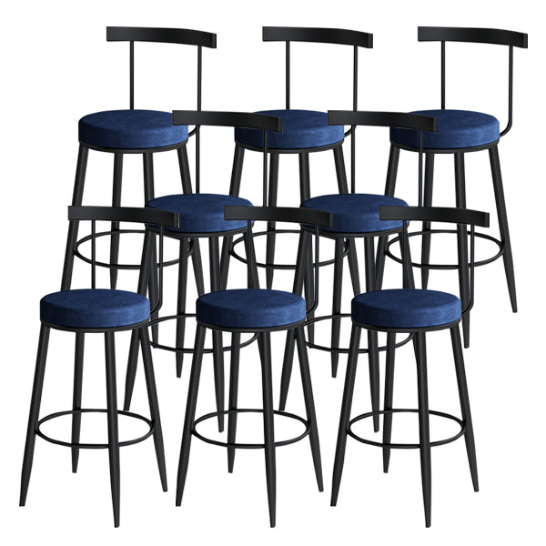 Industrial Style Bar-stool Metal Counter Bar Stool for Restaurant Blue 8 Piece Set Clearhalo 'Bar Furniture' 'Bar Stools' 'bar_stools' 'furn' 'furn_bar_stools' 'Furniture' 'furniture_bar_stools' 'Kitchen & Dining Furniture' 5042440