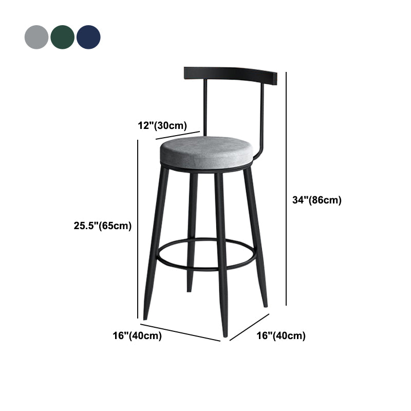 Industrial Style Bar-stool Metal Counter Bar Stool for Restaurant Clearhalo 'Bar Furniture' 'Bar Stools' 'bar_stools' 'furn' 'furn_bar_stools' 'Furniture' 'furniture_bar_stools' 'Kitchen & Dining Furniture' 5042444