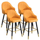 Scandinavian Armed Reception Stool Matte Finish Leather Barstool Orange 4 Piece Set Clearhalo 'Bar Furniture' 'Bar Stools' 'bar_stools' 'furn' 'furn_bar_stools' 'Furniture' 'furniture_bar_stools' 'Kitchen & Dining Furniture' 5042450